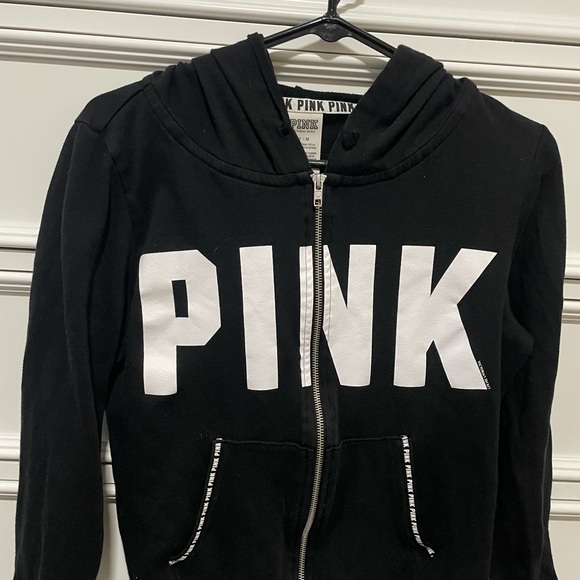 Victoria's Secret Tops - Victoria's Secret PINK Black and White women  Hoodie